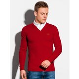 Ombre Muški džemper E120 bijeli crveno crveno Cene