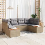vidaXL set vrtnih sofa od 6 s jastučićima, bež poli ratan akacija Cijene