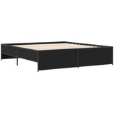  Okvir za krevet crni 180 x 200 cm konstruirano drvo i metal | shoptok.hr