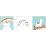 knor Dječje slike u setu 3 kom 30x30 cm White Happy – | shoptok.hr