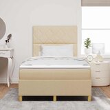  s opruga kutije s uzglavljem Krema 120 x 200 cm tkanina | shoptok.hr
