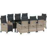 vidaXL 9-dijelni set vrtnih stolica svijetlosivog polirata | shoptok.hr