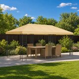 Paviljon s bočnim stranama 6 x 3 m Krem Poliester i čelik 190 | shoptok.hr