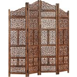 Sobna pregrada s 4 panela smeđa 160 x 165 cm masivno drvo manga | shoptok.hr