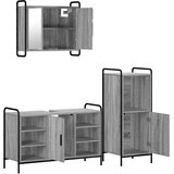  Set ormarića za kupaonicu 3 kom. Siva Sonoma 40 x 36 x 99,5 cm Slike