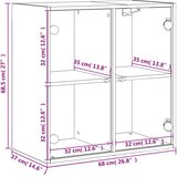 vidaXL Zidni ormarić sa staklenim vratima boja hrasta 68x37x68 5 cm | shoptok.hr