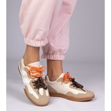 D/CEO marka niezdefiniowana Beige canvas sneakers with colorful laces Bekki | Shoptok.si