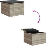  Vrtni tabure s jastukom svijetlosivi 55x55x37 cm od poliratana | shoptok.hr