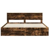  Okvir za krevet s uzglavljem Dimljeni hrast 200 x 200 cm | shoptok.hr
