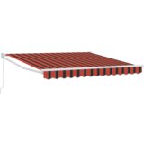 vidaXL Ročna retraktibilna tenda oranžna in rjava 350x250 cm | Shoptok.si