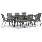  9-dijelni vrtni blagovaonski set sivo-crni | shoptok.hr