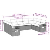  9-dijelni set vrtnih sofa od poliratana s jastucima svjetlosivi | shoptok.hr