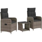  Set lounge namještaja za vrt 3 kom. Siva i tamno siva | shoptok.hr