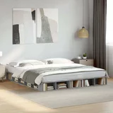  Okvir kreveta boja betona 200x200 cm od konstruiranog drva