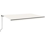 vidaXL Ročno zložljiva tenda z LED lučmi 500x300 cm krem, (20966564) | Shoptok.si