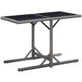 vidaXL Vrtna miza antracitna 110x53x72 cm steklo in poli ratan, (20580718) | Shoptok.si