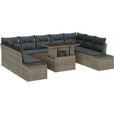  Sjedeća garnitura za vrt 10 kom. Siva poliratan 289 x 209 x 85 cm | shoptok.hr