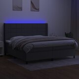  box spring s madracem LED tamnosivi 200x200 cm tkanina | shoptok.hr