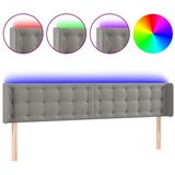 Maison Chic led posteljno vzglavje - vzglavna omarica - nočna omarica svetlo sivo 163x16x78/88 cm žamet, (21709247) | Shoptok.si