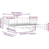  Izvlečna dnevna postelja bela trdna borovina 2x(90x190) cm, (20643910) | Shoptok.si