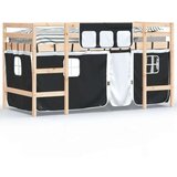  Dječji krevet na kat i zavjese crno-bijeli 80 x 200 cm borovina | shoptok.hr