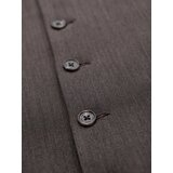 Ombre Men's elegant SLIM FIT herringbone vest - graphite | ePonuda.com