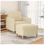 vidaXL Fotelja s tabureom krem 60 cm od tkanine Cijene