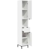 vidaXL Visoka kopalniška omara Bela 31.5 x 33 x 190 cm Konstruiran les | Shoptok.si