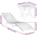  Ležaljka 2 pcs Smeđa Čvrsto teak drvo - 1 sa stolom 184 x 55 x 59 cm | shoptok.hr