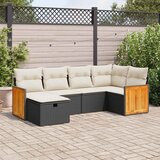  6-dijelni set vrtnih sofa s jastucima crni od poliratana Cijene