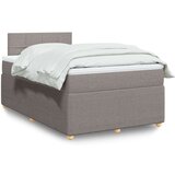 vidaXL Krevet s oprugama i madracem smeđesivi 120 x 190 cm od tkanine | shoptok.hr