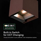  LED Sol zidno svetilo sa senzorom LED/9W/3,7V 3000/4000/5000K IP65 2600 mAh braon | Eponuda.com