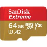 San Disk Extreme microSDXC 64GB + SD Adapter 170MB/s & 80MB/s A2 C10 V30 UHS-I U3 Cene