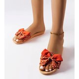  Red flip-flops with a bow Tachel Cene