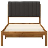  Krevetni okvir s tapiciranim uzglavljem Prirodna i tamnosiva - Prirodna i tamnosiva 75 x 190 cm | shoptok.hr
