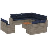  12-dijelni set vrtnih sofa od poliratana s jastucima sivi | shoptok.hr