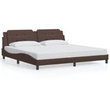 Maison Chic Posteljni Okvir - Dvoposteljna postelja z vzglavjem rjav 200x200 cm umetno usnje, (22080274) | Shoptok.si