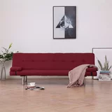 In 282191 Sofa Bed with Two Pillows Wine Red Polyester