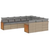  10-dijelni set vrtnih sofa s jastucima bež od poliratana | shoptok.hr