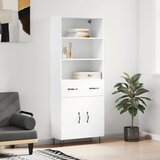  Visoka komoda bijela 69,5x34x180 cm konstruirano drvo Slike