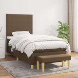 vidaXL Box spring postelja z vzmetnico temno rjav 90x190 cm blago | Shoptok.si