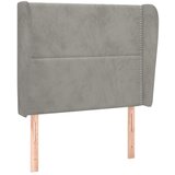 Maison Chic vzglavna omarica - nočna omarica - posteljna omarica z ušesi svetlo sivo 103x23x118/128 cm žamet, (21708972) Cene