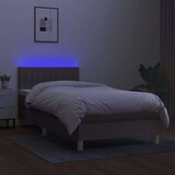  Krevet box spring s madracem LED smeđesivi 80 x 200 cm tkanina | shoptok.hr