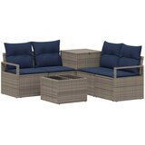  Set sofe 6 kom. Siva i tamnoplava Poli Rattan i čelik | shoptok.hr