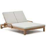 Kave Home Dvosedežni leseni vrtni ležalnik v beli in naravni barvi Sonsaura - | Shoptok.si