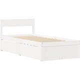  The Living Store Posteljni okvir brez vzmetnice bel 75x190 cm trdna borovina - Posteljni Okvir, (21531953) | Shoptok.si