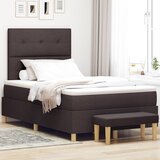 vidaXL Postelja z vzmetnico in klopjo Temno rjava 120x200 cm Tkanina, (22049898) | Shoptok.si