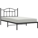  Metalni okvir za krevet s uzglavljem crni 100x200 cm | shoptok.hr