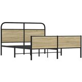 Metalni okvir kreveta bez madraca boja hrasta sonome 150x200 cm | shoptok.hr