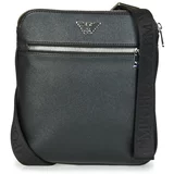 Emporio Armani business flat messenger bag crna